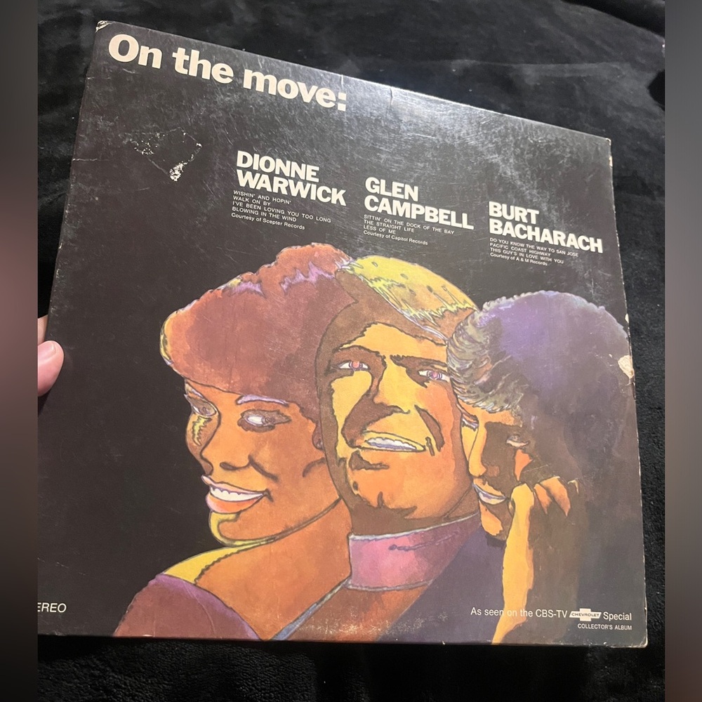 On The Move Chevrolet 70’s ( Dionne Warwick , Glen Campbell,Burt B. LP Record